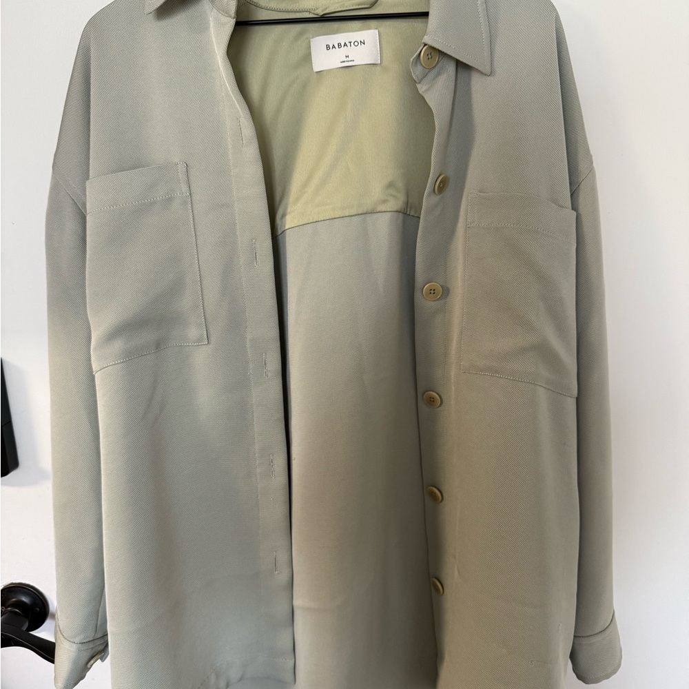 Babaton Light Olive Button-Up Blouse